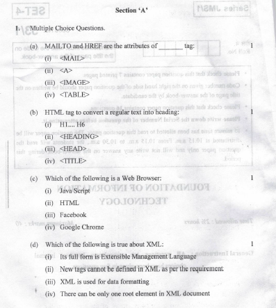 CBSE Class 10 Foundation Of Information Technology Question Paper ...